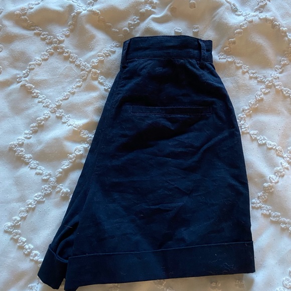 ASOS Petite pleat front linen shorts in navy - NWOT - Picture 5 of 7